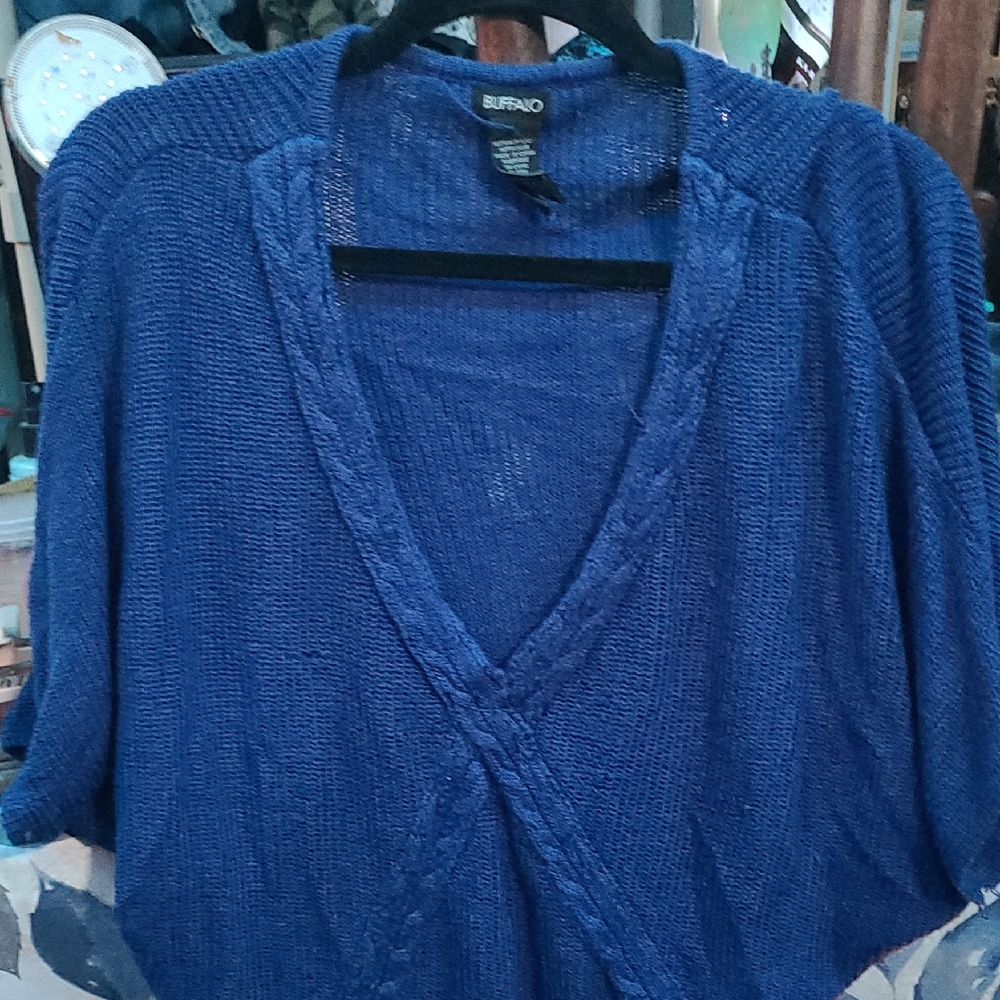 Last Call Free With Sale Buffalo David Bitton Women's VNeck Sweater in Deep Blue